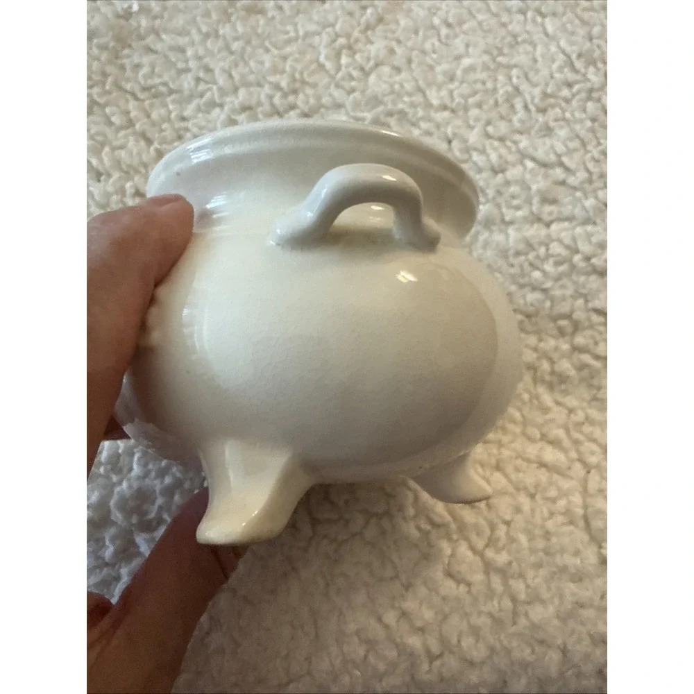 1960's  Vintage White Kettle Penny Pot Bank Made InJapan